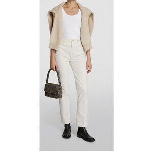 Frame Le Super High Straight Size 33 /14 Natural Color White High Waist